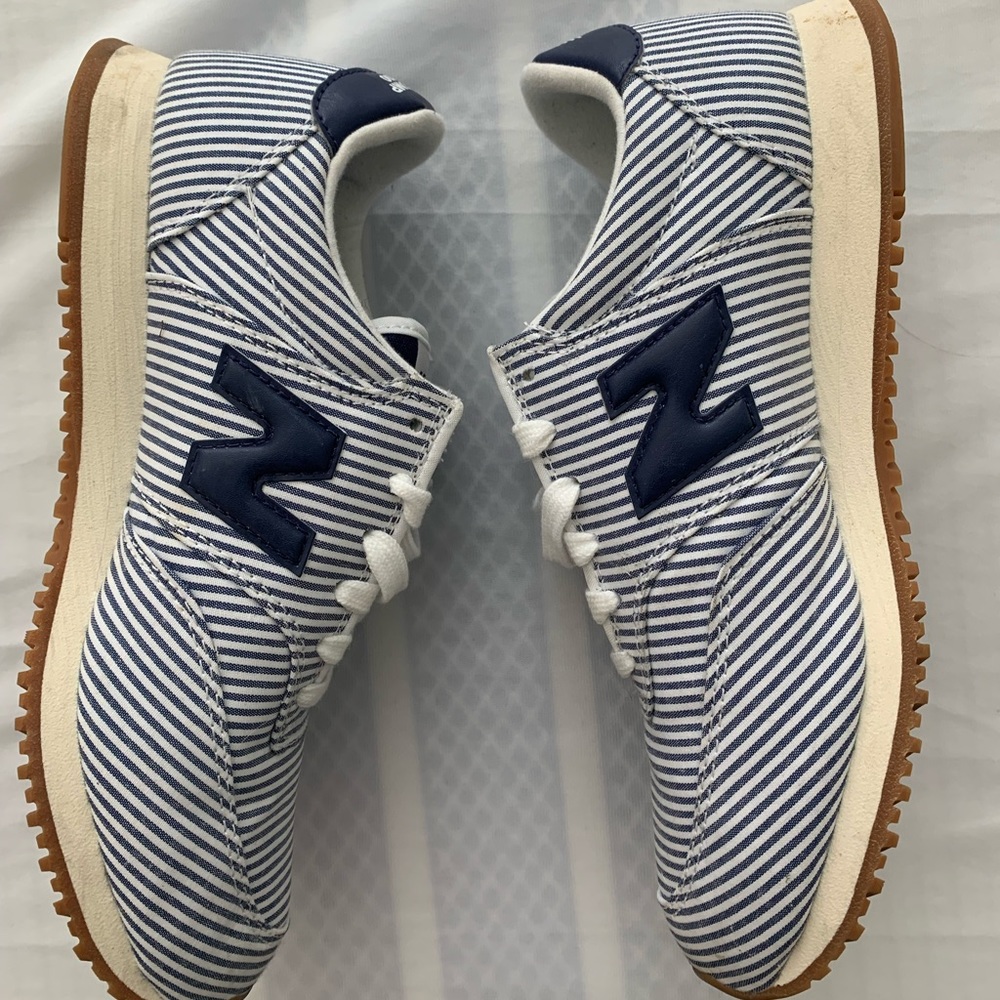 JCrew X New Balance Comp 100 navy striped